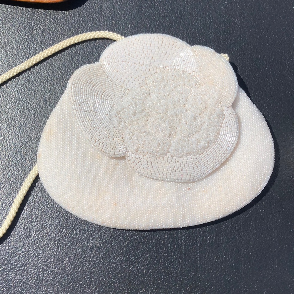 White beaded bag